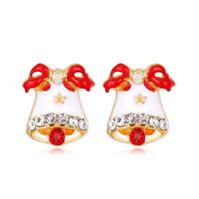 China Fast Delivery Christmas Gifts Stud Earrings With Christmas Tree Santa Claus Elk Wreath Snowflake Bell Jewelry for sale