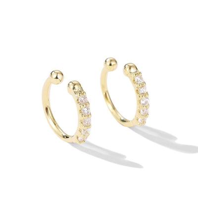 China Fast Delivery 925 Sterling Silver Ear Clips Simple And Small Hoop Earrings Hypoallergenic Hoop Earrings for sale