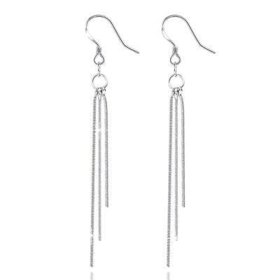 China Circle Environmental Friendly Silver Tassel Long Chain Earrings For Women for sale