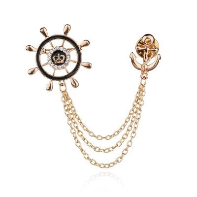 China High Quality Fashion Navy Style Anchor Brooch Pins Costume Accessories for sale