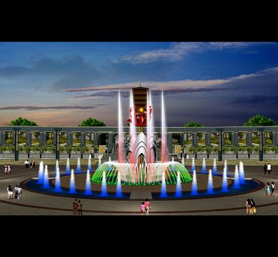 China Modern Drawing Design Fountain Floor Music Lights Stainless Outdoor Dance Floor Fountain for sale