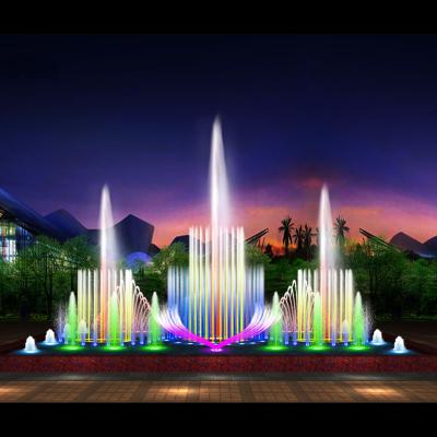 China Modern Build Round Pond Fountain And Program Design Fountain With Led Waterproof Lights for sale