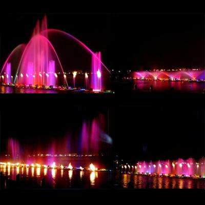 China Modern Colorful Mix Water Fountain Multimedia Music Fire And Water Fountain for sale