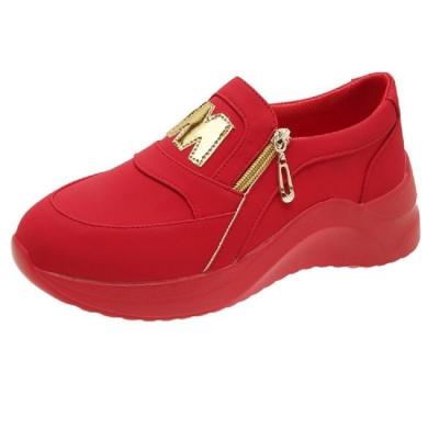 China Cushioning casual sports 2021 new thick soft large size red sole women's walking shoes casual sneakers for sale