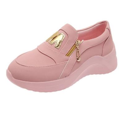 China Cushioning Breathable Customized Casual Fashion Couples Lady Women's Shoes Thick Sole Stock Slip-On Spells Casual Shoes for sale