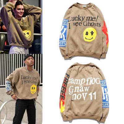 China 2021 viable hot sale convex body winter printed sports sweater smile face printing graffiti letter hoodie for men and women for sale