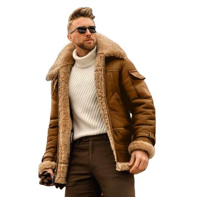 China Polyester/Cotton Used Jacket Fur Mens Jacket Thickened Windbreaker Mid Length Motorcycles Plus Size Mens Jackets for sale