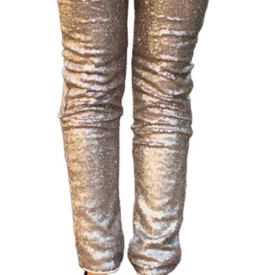 China Anti-Wrinkle Professional Design Full Length Spandex Stretch Pants Solid Beaded Women for sale