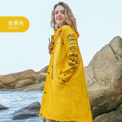 China Women Rainfreem 100% Yellow Pu Raincoat Fashion Eco-Friendly Reusable Adults PU Raincoats Yellow Women Rainfreem for sale