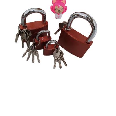 China Most Popular Chinese Red Painted Iron Lock Color Iron Padlocks Harden Steel Longer Circle Designs for sale