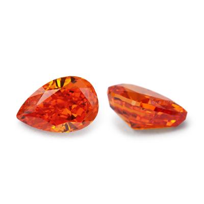 China Color game or fire CZ artificial gemstone 4k crushed ice zircon stone padparadscha pear radiant cut zircon for sale