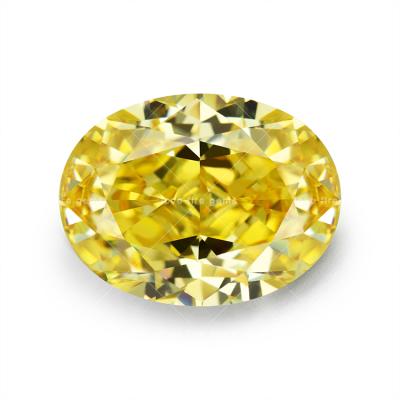 China Color Game Or Fire Ready Stock Loose Fancy Oval Cut CZ Gems USA 4k Crushed Ice Cut Yellow Zircon for sale