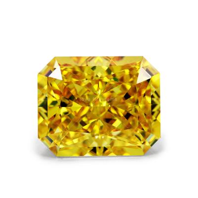 China Wuzhou 4K 5A+ 10*12mm Fire Yellow Gold Stone Crushed Ice Cut Octangle Shape CZ Gems Color Or Zirconia for sale