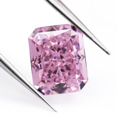 China 4k Game or Fire Action CZ Ready Radiant Synthetic Stone Octagon Crushed Ice Cut Light Pink Cubic Zirconia for sale