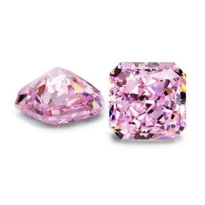 China Game Or Fire Diamond Gems Synthetic Light Pink Octagon Crushed Ice Cut Loose Zircon 9.5*9.5-10*10mm 4K 5A+ Color CZ for sale