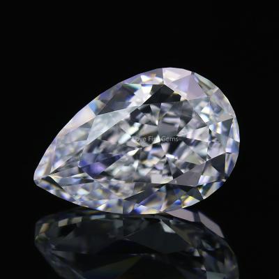 China Color Game or Fire Wuzhou Gems Wholesale Price 5A+ Zircon Pear Shape Crushed Ice Cut Loose Diamonds White CZ Stones for sale