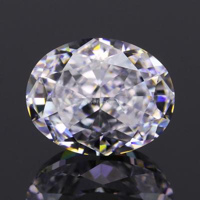 China High Quality Synthetic Zirconia Gemstone Diamond Color Set Or Fire CZ Oval Shape Crushed Cut Iced White Zircon 5A+ for sale