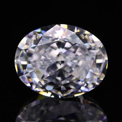 China Color Game Or Fire In Stock 5A+ Oval Cut CZ Diamond Wholesale Price Crushed Ice Cut Synthetic CZ Stone White Zircon for sale