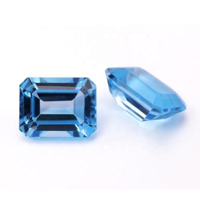 China Factory Price Set Or Fire Color Per Carat 6*8mm Octagon Shape Emerald Cut Loose Gemstones Natural Swiss Blue Topaz for sale