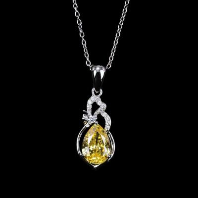 China Fine Jewelry 925 Sterling Silver Jewelry Butterfly Pendant Zircon Pendant Necklace for sale