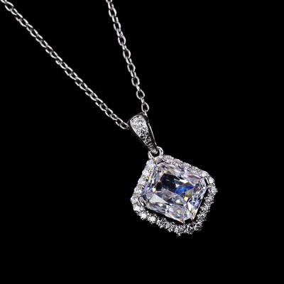 China Brighter Than Wuzhou Gems Moissanite Stones 925 Sterling Silver Jewelry Necklace Gemstone Pendants For Jewelry Making for sale