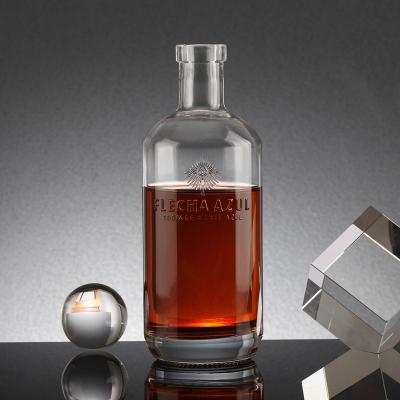 China Whiskey Whiskey Bottle Transparent Glass Bottles Can Be Customized Design Label Trademarks for sale