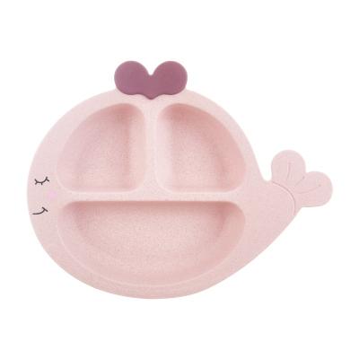 China Children's Tableware Food Grade Kids Tableware Dish Set Rolls Toddler Food Feeding Silicon Suction Divided Dish for sale