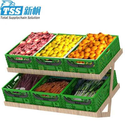 China Plastic Stackable And Stackable Fruit Vegetable Storage Packaging Containers Plastic Boxes for sale