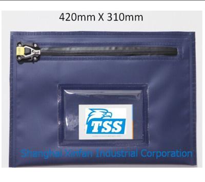 China Reusable Security Bag Security Zipper Waterproof PVC For Ordinary Check Documents Valuables 420X310mm With Clear Window for sale