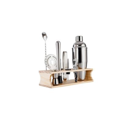 China Durable Metal Professional Bar Set Cocktailshaker Stainless Steel Bar Tool Cocktail Shaker Bar Stand Holder Set for sale