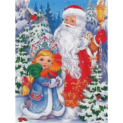 China Modern Diamond Mosaic Girl Full Square Santa Claus Embroidery Diamond Painting Cross Stitch Christmas for sale