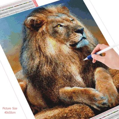 China Modern Full Square/Around Diamond Art Painting Animal Lion Mosaic Embroidery Cross Stitch Bedroom Decor for sale