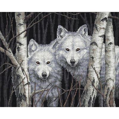 China Full Diamond Mosaic Diamond Paiting Modern Diamond Embroider Two White Wolves for sale