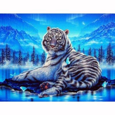 China Full Square Mosaic Embroidery Tiger Diamond Painting Handmade Gift Modern Home Decor for sale