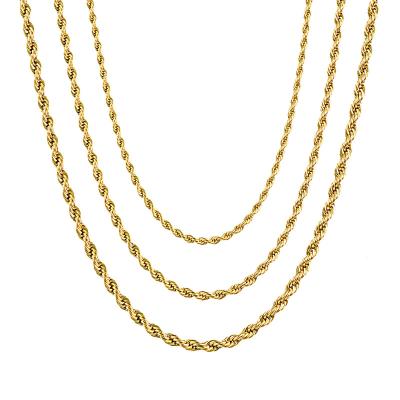 China Wholesale JewelryHot CLASSIC Chain Jewelry Stainless Steel Rope 18K Gold Fashion Hip Hop Necklace for sale