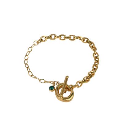 China BOHEMIA O T Buckle Real 18K Gold Plated Stainless Steel Bracelet for sale