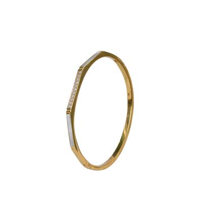 China Vintage 18k Gold Plated Stainless Steel Cuff Bangle Personalized Personalized Gift Carved Bangle For Women for sale