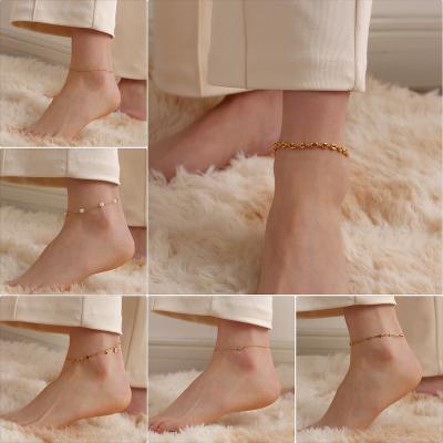 China Fashion Jewelry CLASSIC Punk 18K Stainless Steel PVD Adjustable Gold Plated Anklet Hip Hop Anklet 22+3cm For Women for sale