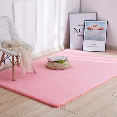 China Living Room Washable Soft Nursery Faux Rabbit Fur Shaggy Blankets Bedroom Rug for sale