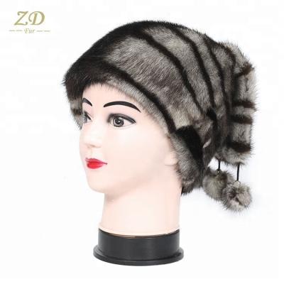 China COMMON Custom Fashion Girls Winter Warm Faux Mink Fur Hat for sale