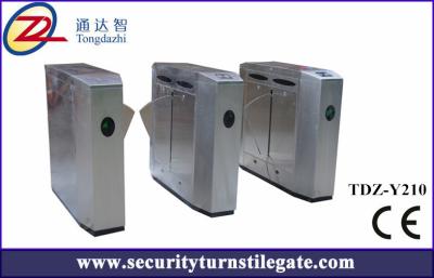 China Fully automatic flap barrier gate , infrared sensor turnstile with card reader / writer for sale