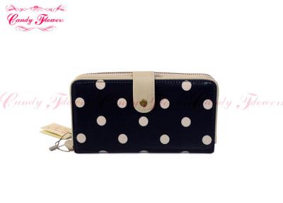 China Personalized Blue White girls polka dot purse women card holder wallet for sale