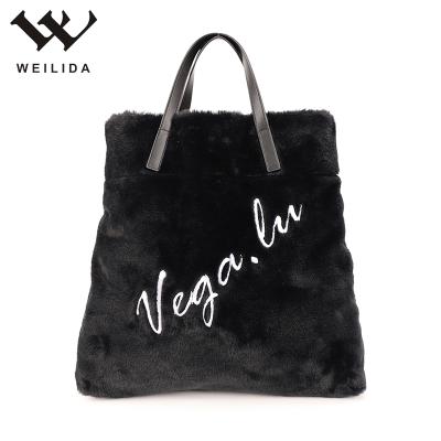 China Customizable Fashion Luxury Women's Custom Tote Bag High Quality Embroidery Black Tote Bag for sale