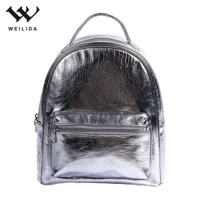 China Waterproof Modern Multifunctional Metallic Fashion PU Leather Casual School Backpack Woman Backpacks Backpacks for sale