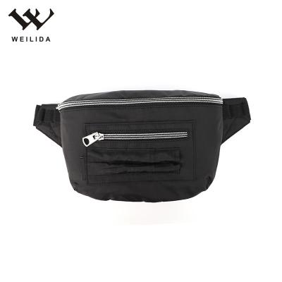 China Water Proof Custom Design Black Polyester Waist Pouch Fashion Fanny Pack Waist Bag Women Bum Bag for sale