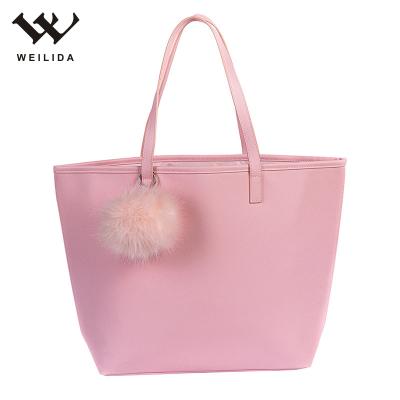 China Fashion Hot Sale Custom Design Cute Fashion Pink High Capacity PU Women Tote Children Handbags for sale