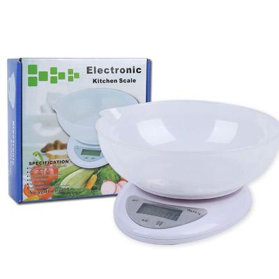 China With Scale Tray BO5 Mini Bowl Kitchen Scales Household Food Scales 5kg Smart Portable Digital Kitchen Scale for sale