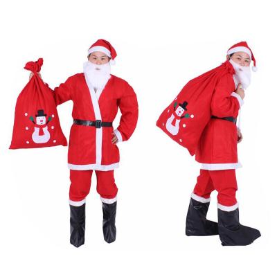 China 3 Wholesale Christmas Santa Claus Clothes Adult Men and Women's Santa Claus Clothing Suits One Size Nonwoven for sale