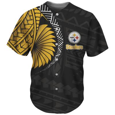 China Fashion 1MOQ Breathable NFL Football Tank Top Polynesian Team Design Jerseys Baseball Uniform Tribal Style Plus Size Short Sleeve Tops for sale