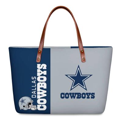 China Unique Football Teams Logo Print Shoulder Bags Casual Tote Bags Custom Spacious Design NFLL Handbags High Quality Durable Women Handbags for sale